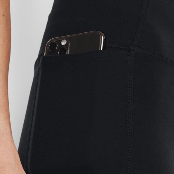 Under Armour Cropped Athleisure Leggings | Black Small High Waist Pockets Sporty - Picture 5 of 10